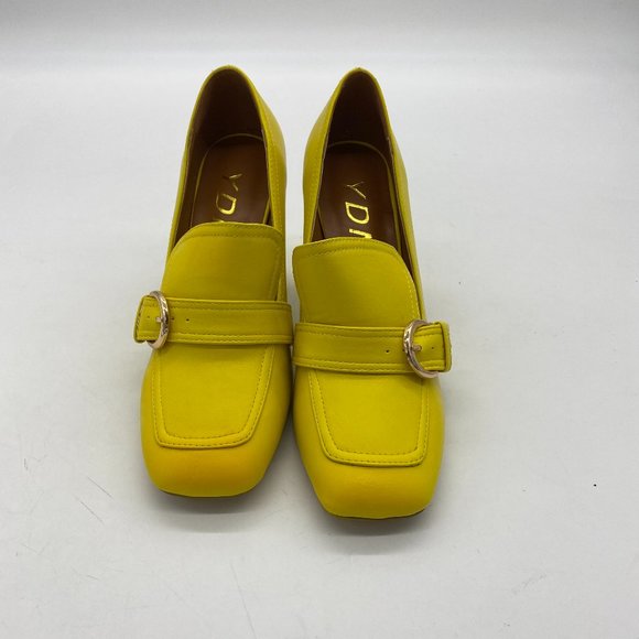 YDNChunky High Heel Square Toe Loafer Shoes Pumps with Buckle Shoes - Picture 2 of 9